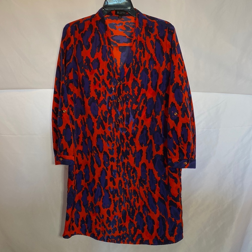 Red/Blue Leopard Print Dress by The Limited Lg